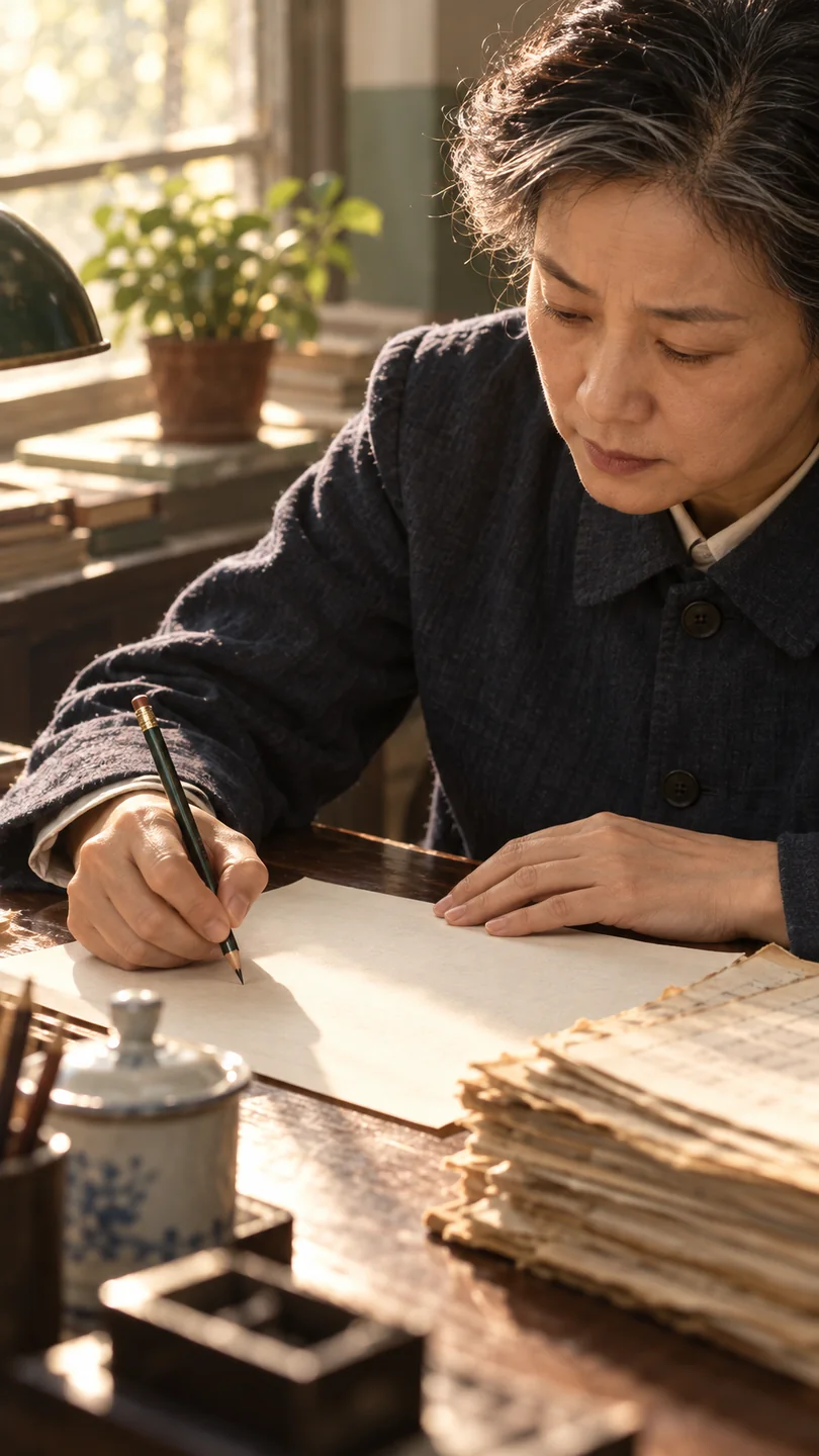 杨绛重新铺开稿纸