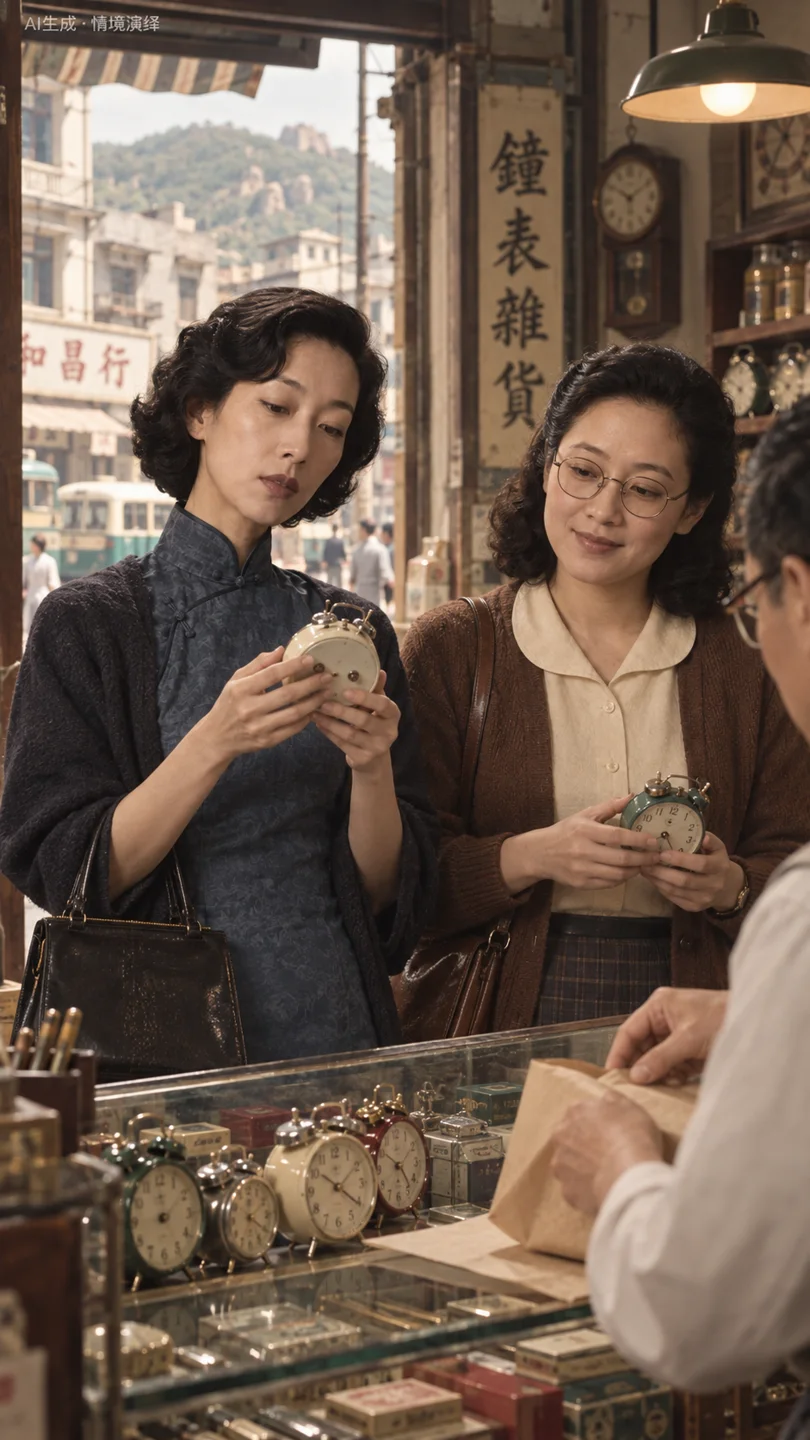 张爱玲与邝文美挑选闹钟的情景演绎
